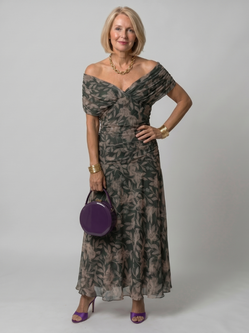 Calen | Vestito Midi Spalle Scoperte - Eleganza e Stile