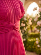 Seraphina | Maxi Abito Plissettato Elegante con Vita Annodata - Stile e Comfort per Ogni Occasione!