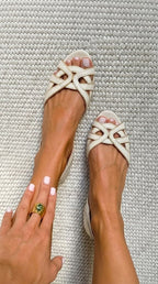 MARCO & BIANCA MILANO | Eleganti Sandali Intrecciati Camilla in Crema