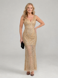 Sirea | Abito Midi Senza Maniche con Pannelli Trasparenti e Paillettes - Eleganza Brillante per Ogni Occasione!
