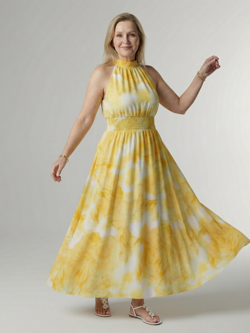 Sylin | Abito Midi Elegante con Scollo All'Americana - Stile e Comfort per Ogni Occasione!
