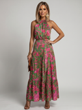 Rosa | Abito Midi Drappeggiato con Scollo Halter - Eleganza e Stile per Ogni Occasione!
