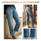 Jeans Dritti Cropped Retro per Donna - Stile Vintage e Comfort Unico!