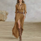 OLIVIA | Abito Lungo Elegante con Colletto - Stile e Comfort per Ogni Occasione