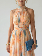 Elin | Abito Midi Elegante con Scollo Halter per un Look Chic