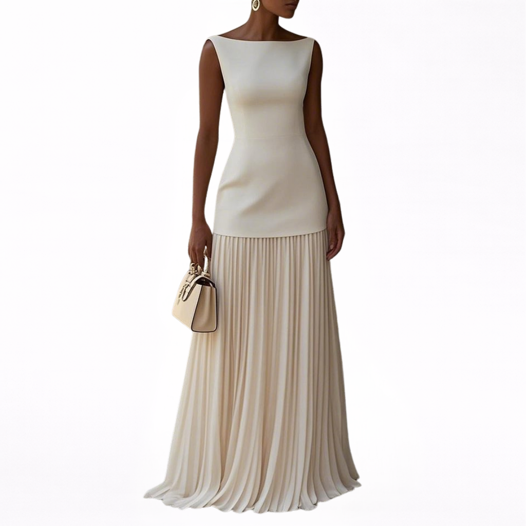 Celeste | Maxi Abito Plissettato Elegante per Ogni Occasione