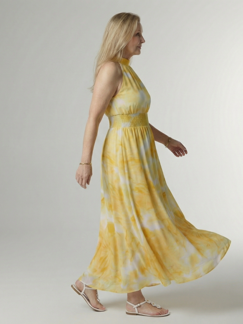 Sylin | Abito Midi Elegante con Scollo All'Americana - Stile e Comfort per Ogni Occasione!