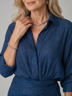 Mirque | Abito Maxi Elegante a Maniche Lunghe con Incrocio - Stile e Comfort per Ogni Occasione!