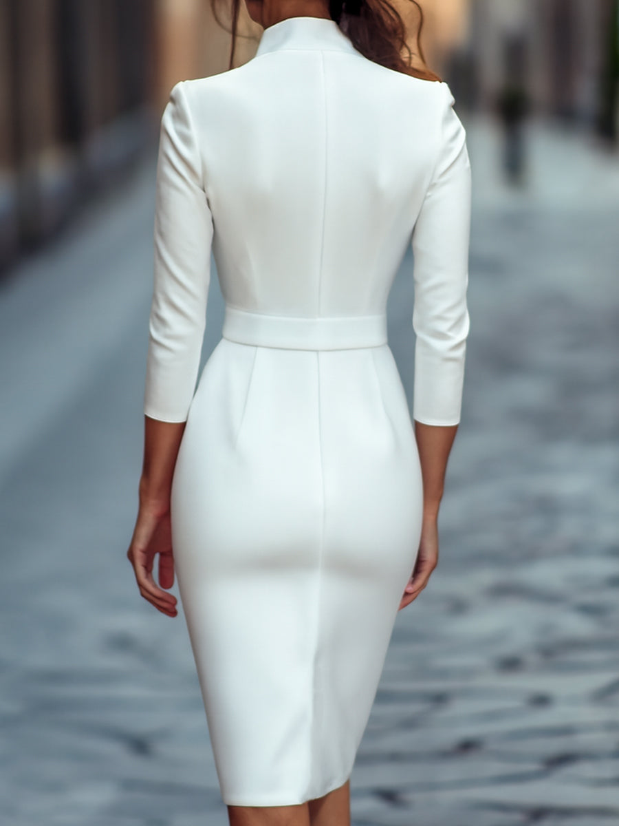 TIVARA | Abito Nero Elegante con Cintura - Stile e Comfort per Ogni Occasione