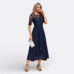 Mariana – Abito in Pizzo Elegante con Maniche Corte per un Look Unico
