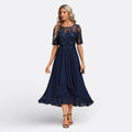 Mariana – Abito in Pizzo Elegante con Maniche Corte per un Look Unico