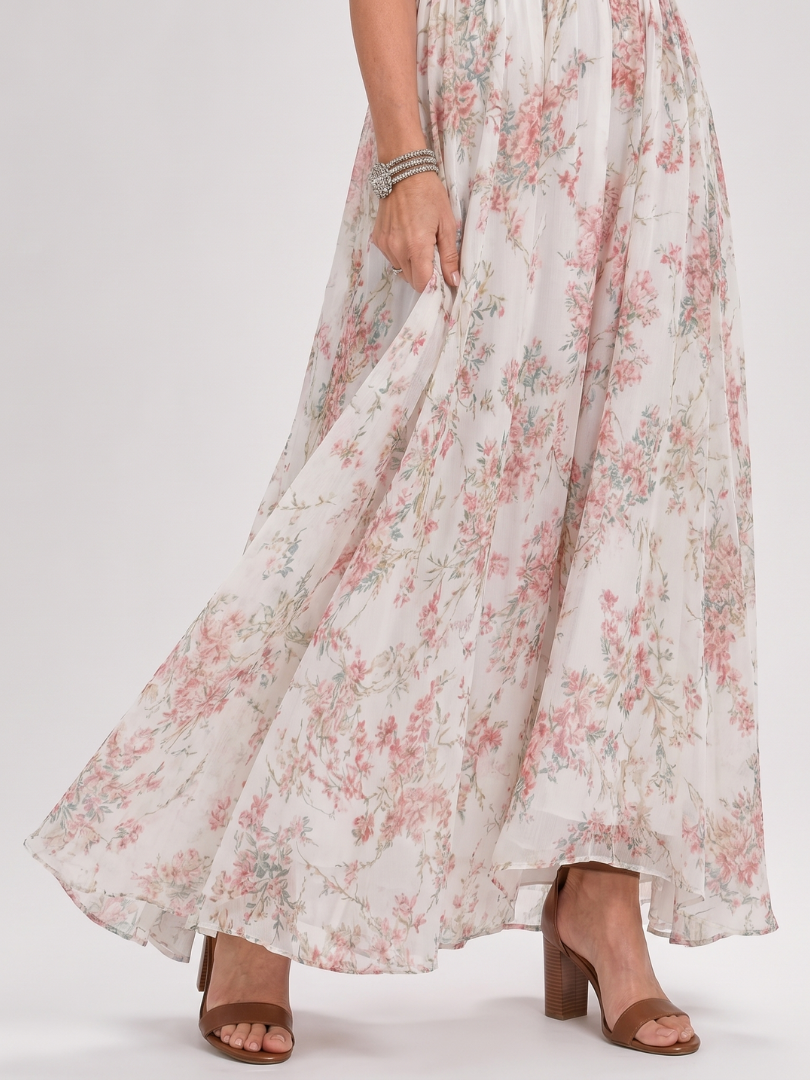 Guinevere | Abito Midi Floreale con Gonna Fluida - Eleganza e Stile per Ogni Occasione!
