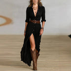 OLIVIA | Abito Lungo Elegante con Colletto - Stile e Comfort per Ogni Occasione