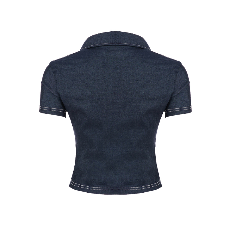 NICOLE™ – Camicia Corto Chic con Colletto Elegante e Maniche Corte