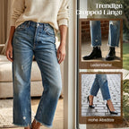 Jeans Dritti Cropped Retro per Donna - Stile Vintage e Comfort Unico!