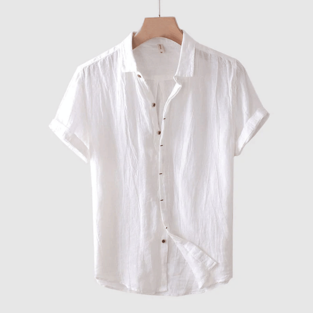Camicia di Lino a Maniche Corte David - Eleganza Estiva per il Tuo Stile!