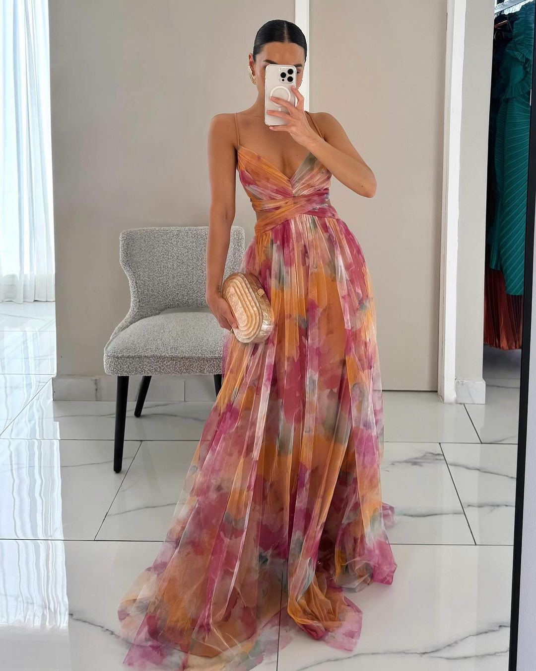Giselle | Maxi-Abito Floreale Incantevole per un Look da Sogno