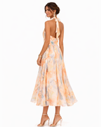 Aurora | Abito Halter con Stampa Acquerello - Eleganza e Stile Unici