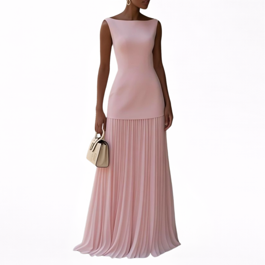 Celeste | Maxi Abito Plissettato Elegante per Ogni Occasione