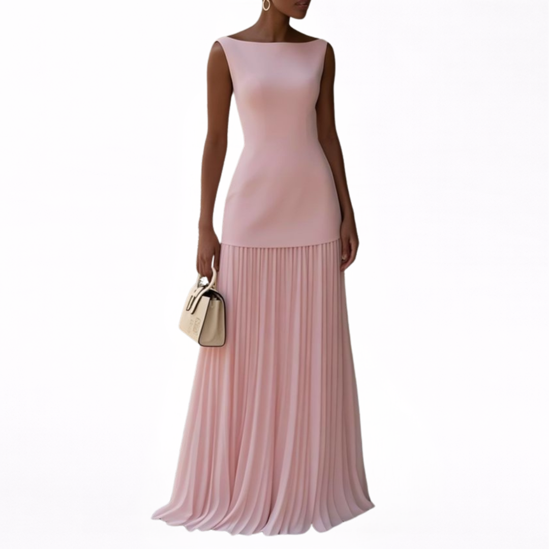 Celeste | Maxi Abito Plissettato Elegante per Ogni Occasione