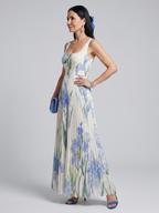 Ophelia | Abito Midi Senza Maniche con Scollatura Quadrata e Stampa Floreale - Eleganza Primaverile!