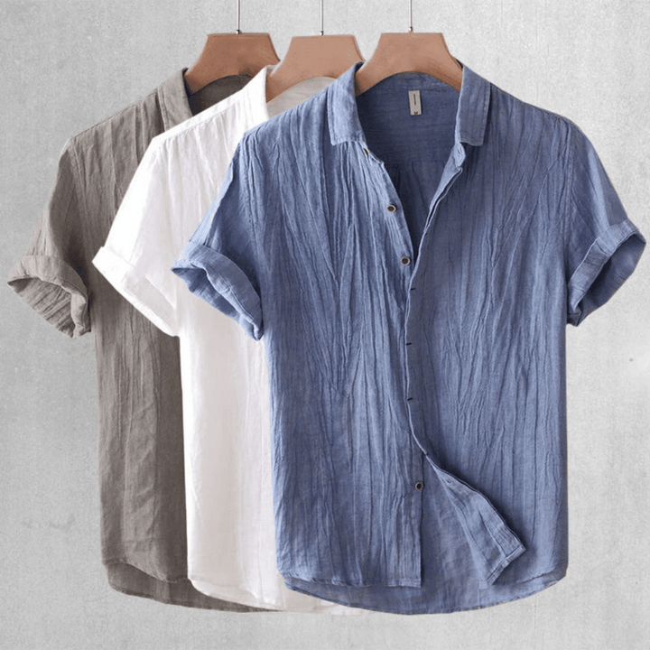 Camicia di Lino a Maniche Corte David - Eleganza Estiva per il Tuo Stile!