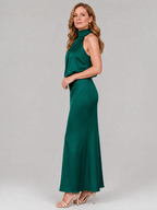 Nopal | Vestito Midi Senza Maniche con Collo Drappeggiato - Eleganza e Stile per Ogni Occasione!