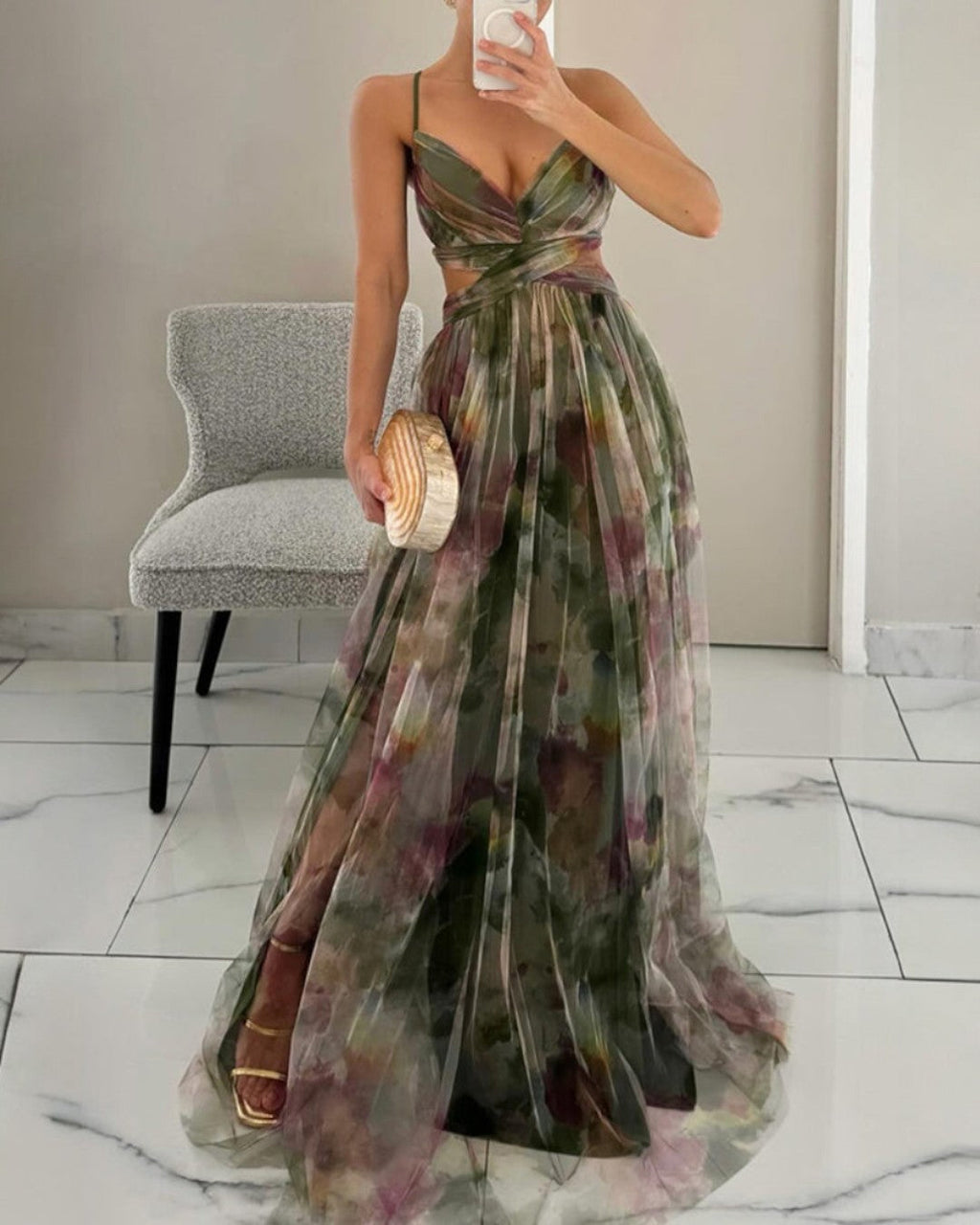 Giselle | Maxi-Abito Floreale Incantevole per un Look da Sogno