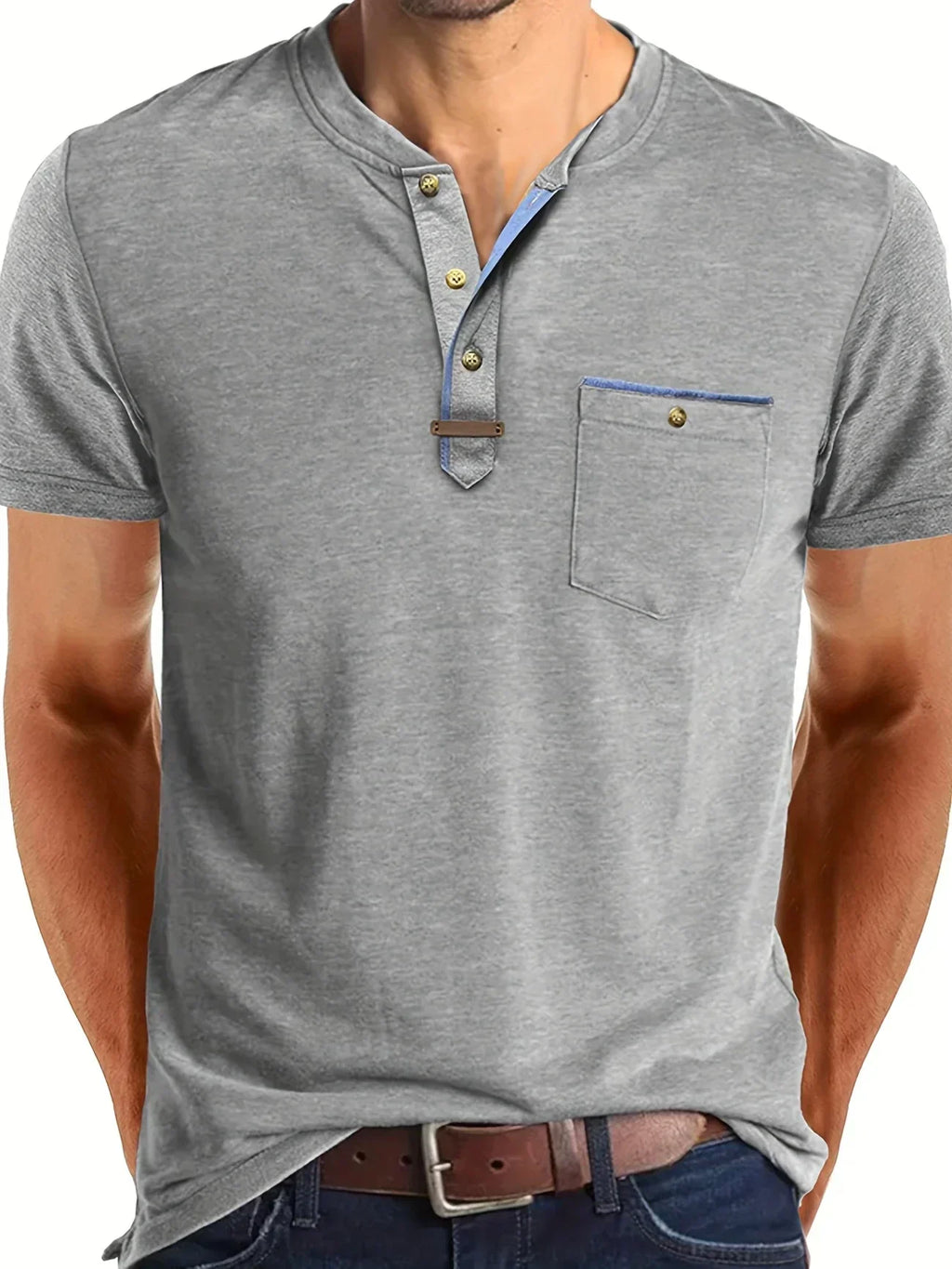 Maglietta Girocollo Saxon Elegante con Tasca - Stile Unico e Comfort Assoluto!