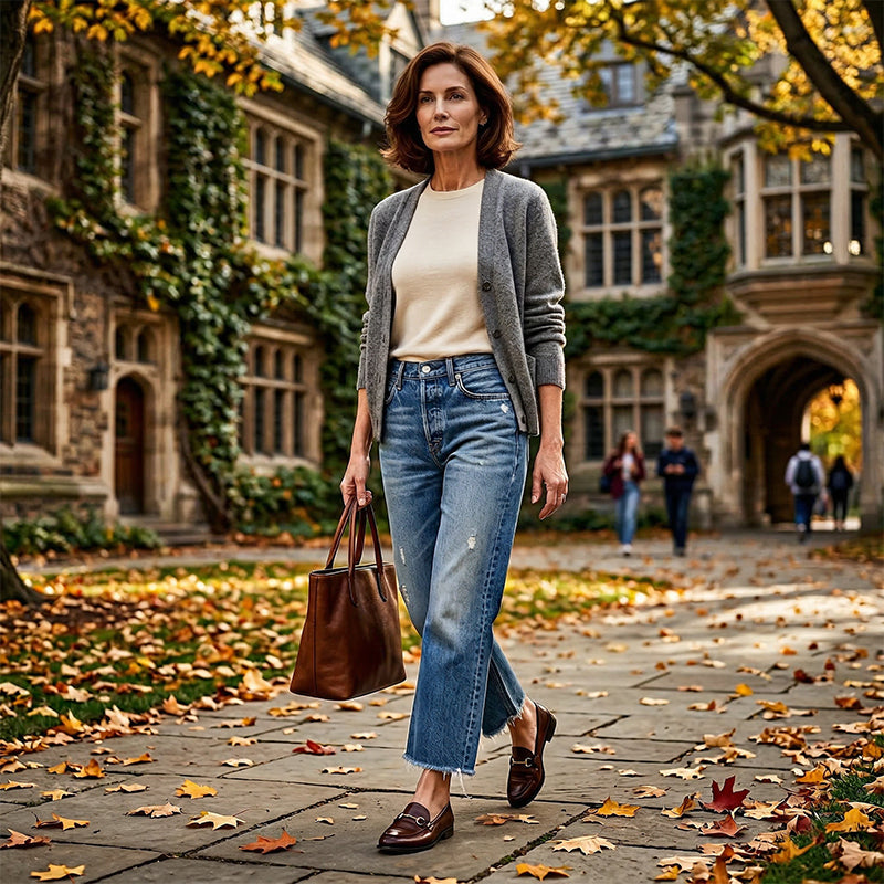 Jeans Dritti Cropped Retro per Donna - Stile Vintage e Comfort Unico!