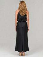 Nopal | Vestito Midi Senza Maniche con Collo Drappeggiato - Eleganza e Stile per Ogni Occasione!