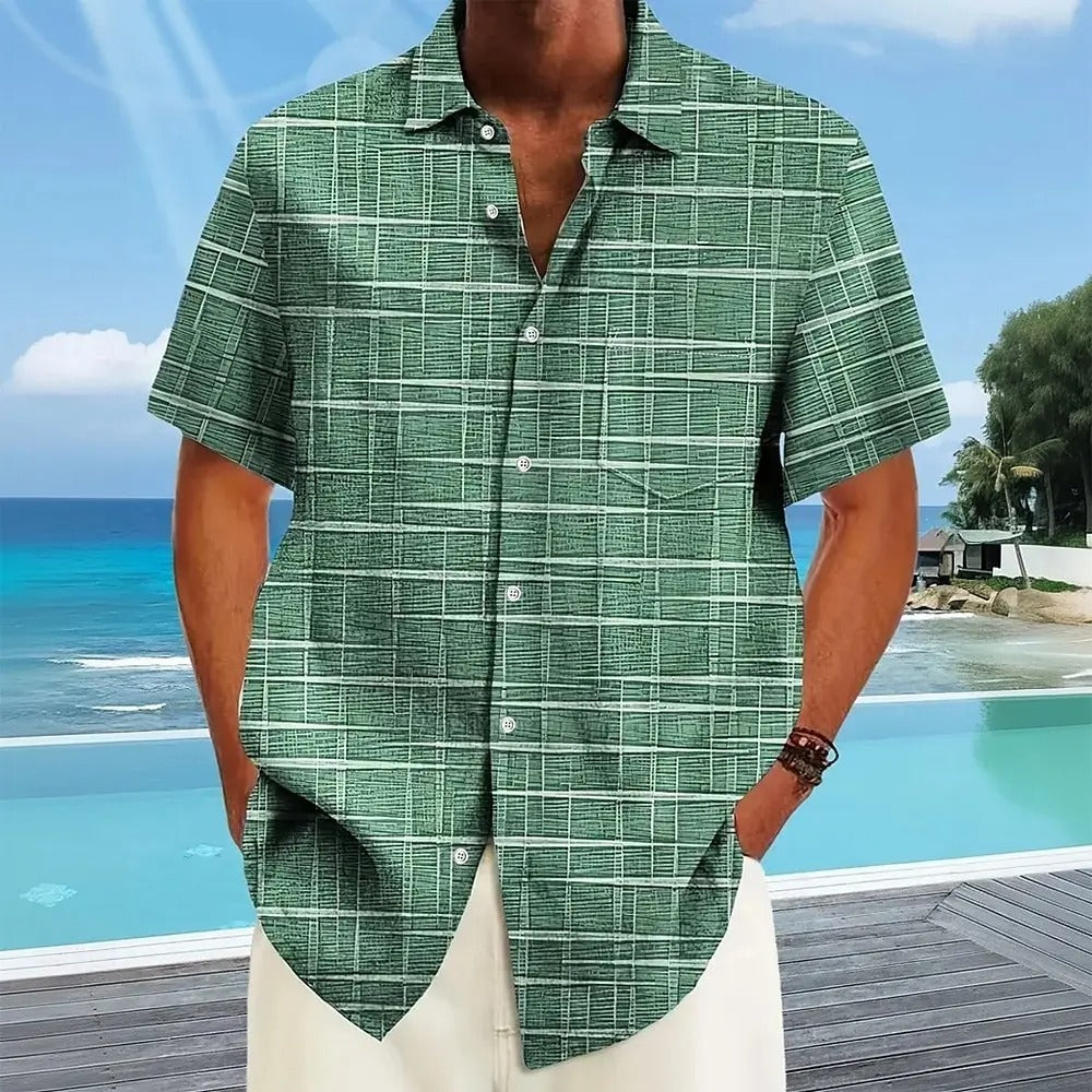 Camicia Haroyan Trendy con Motivo a Righe e Quadri - Stile Unico per Ogni Occasione!