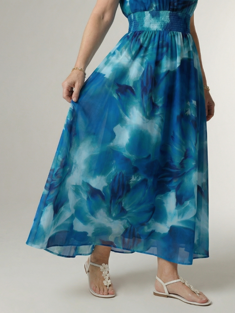 Sylin | Abito Midi Elegante con Scollo All'Americana - Stile e Comfort per Ogni Occasione!