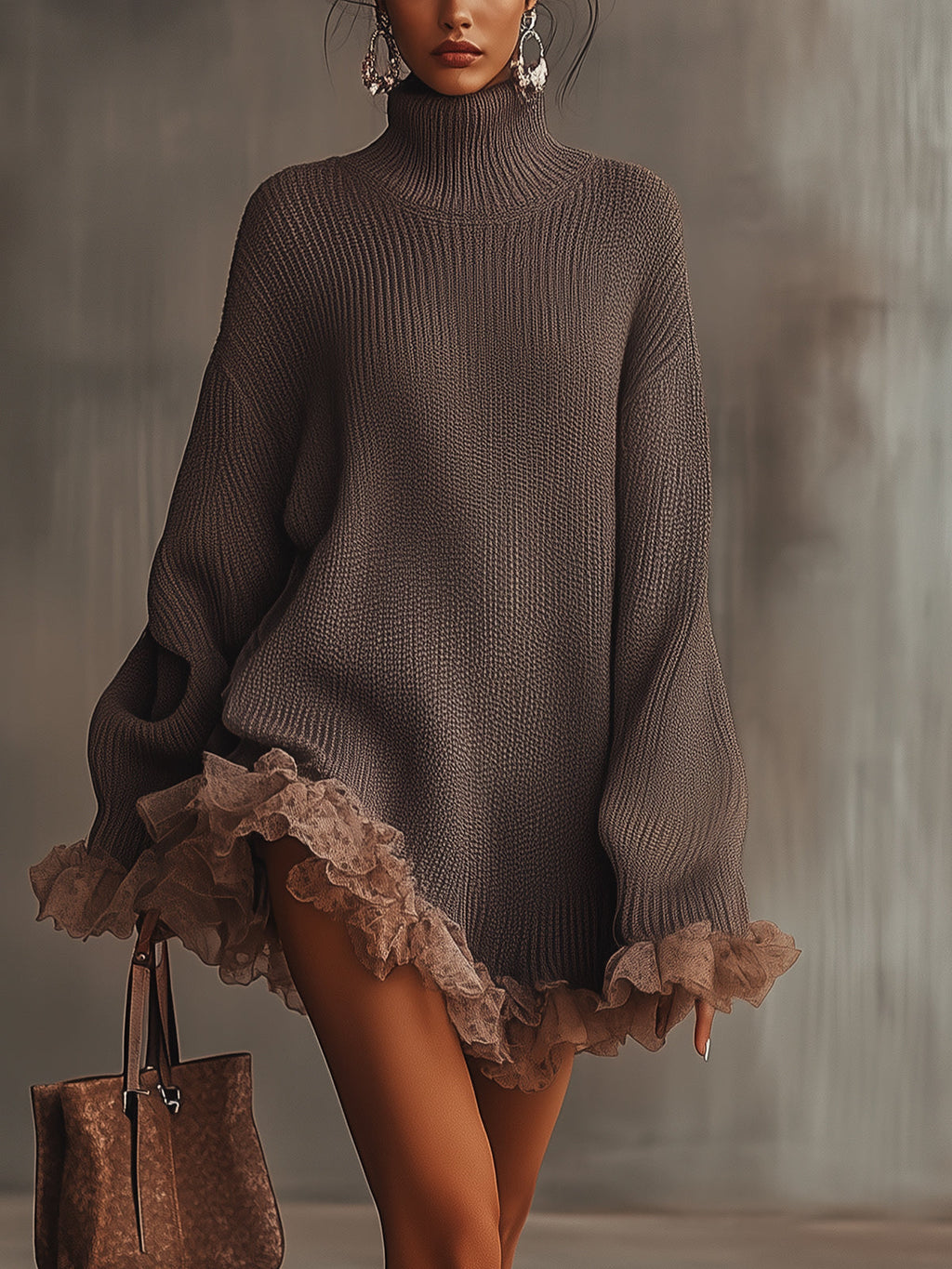Lira | Abito in Maglia con Volant - Morbido, Caldo e Romantico per un Look Incantevole
