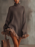 Lira | Abito in Maglia con Volant - Morbido, Caldo e Romantico per un Look Incantevole