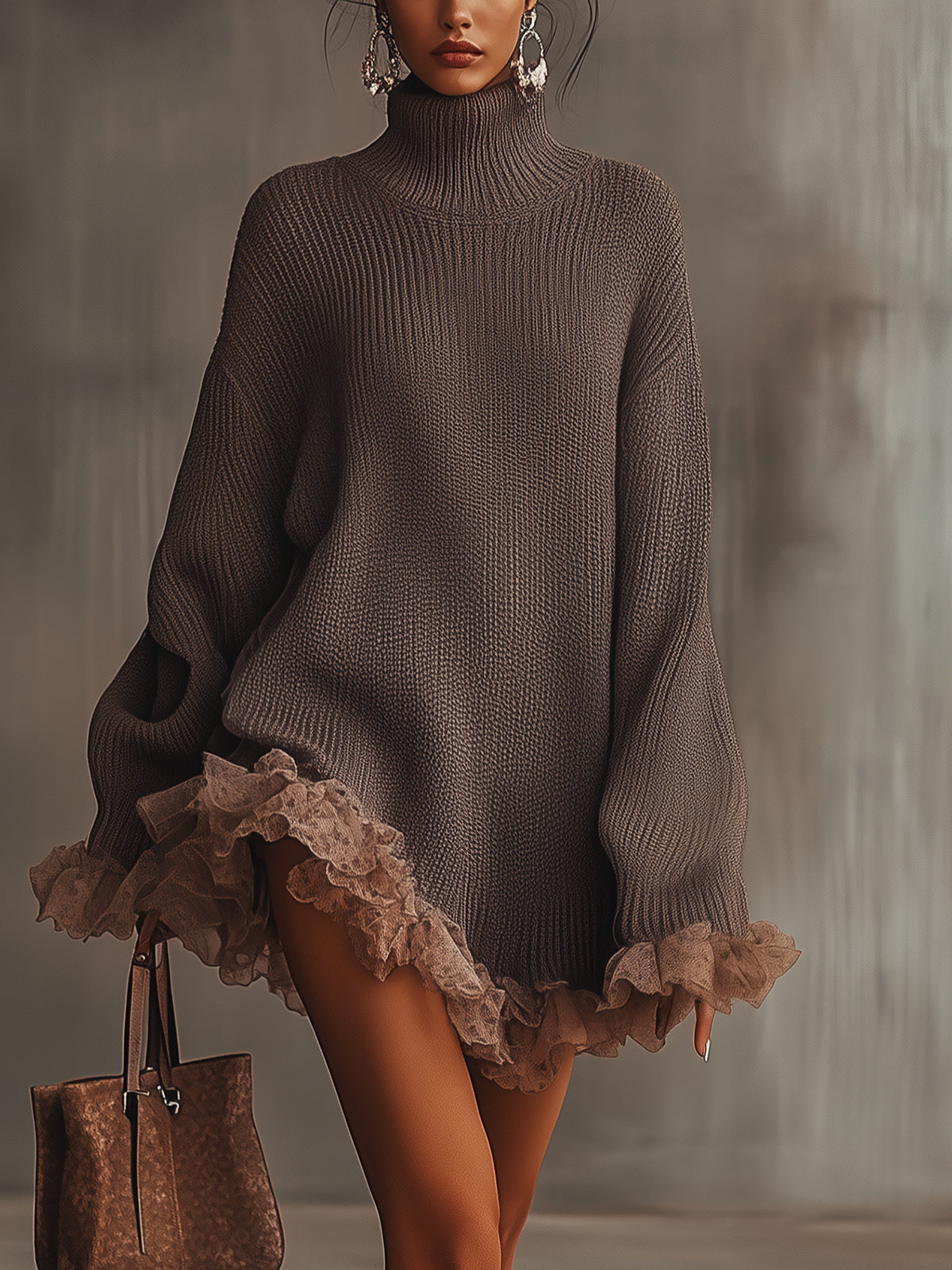 Lira | Abito in Maglia con Volant - Morbido, Caldo e Romantico per un Look Incantevole