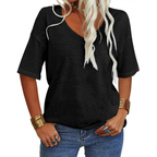 KATIE™ – T-shirt Essenziale Relaxed con Scollo a V: Comfort e Stile per Ogni Occasione!