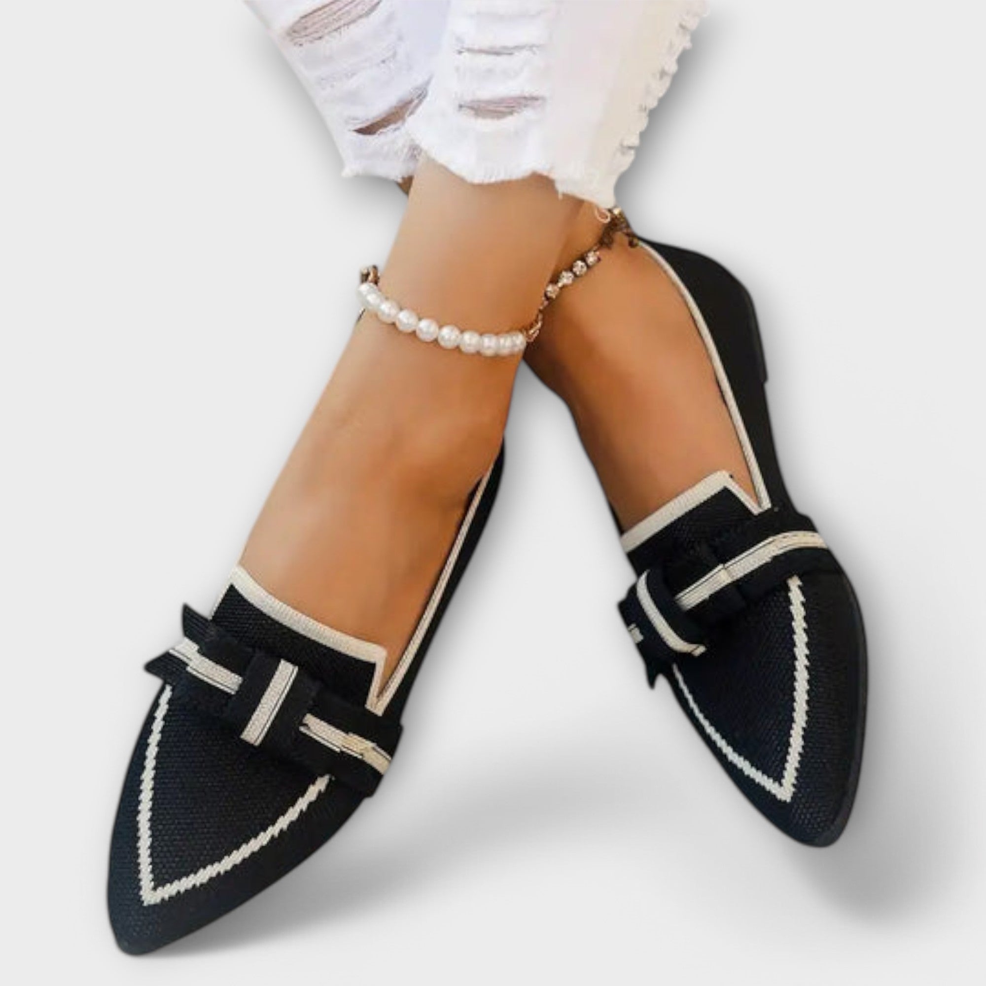 Scarpe da Donna Eleganti con Suola Piatta e Design a Nodo - Comfort e Stile Unici!