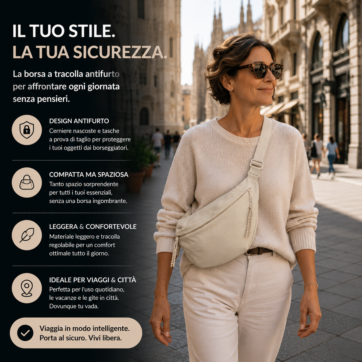 Rossana | Elegante Borsa a Spalla Beige per Ogni Occasione