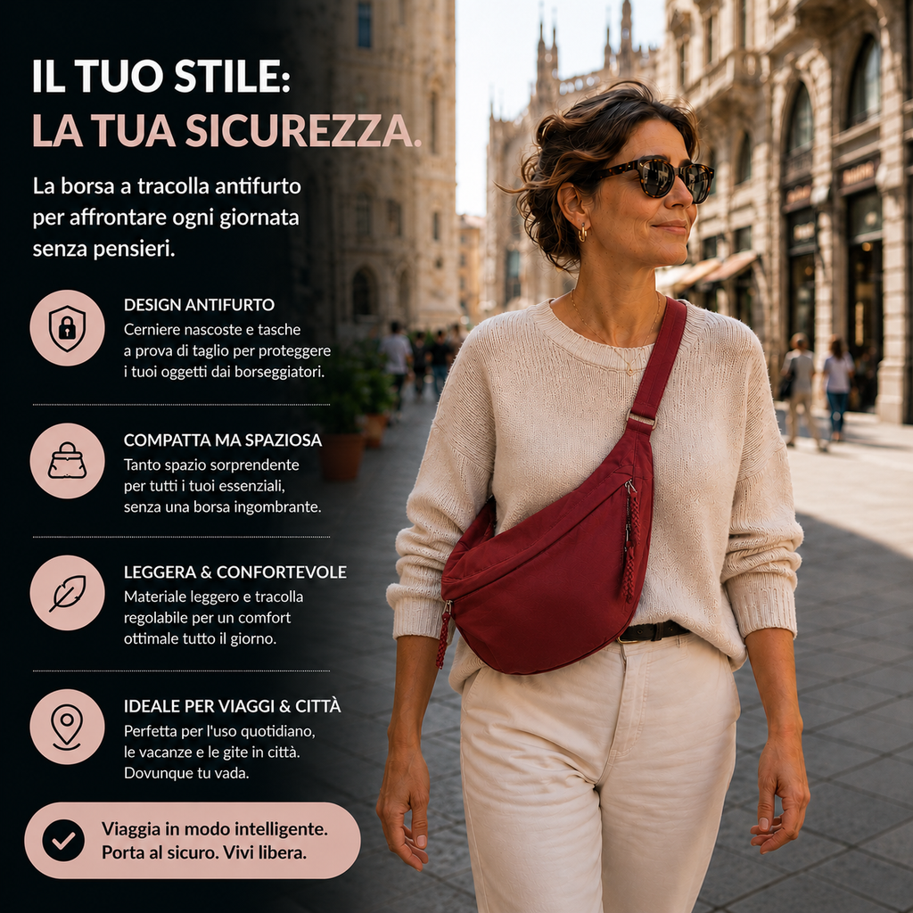 Serafina | Elegante Borsa a Spalla Bordeaux per Stile e Comfort