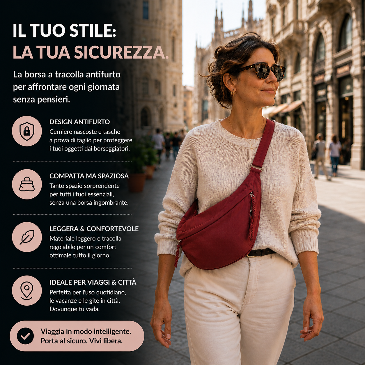 Serafina | Elegante Borsa a Spalla Bordeaux per Stile e Comfort