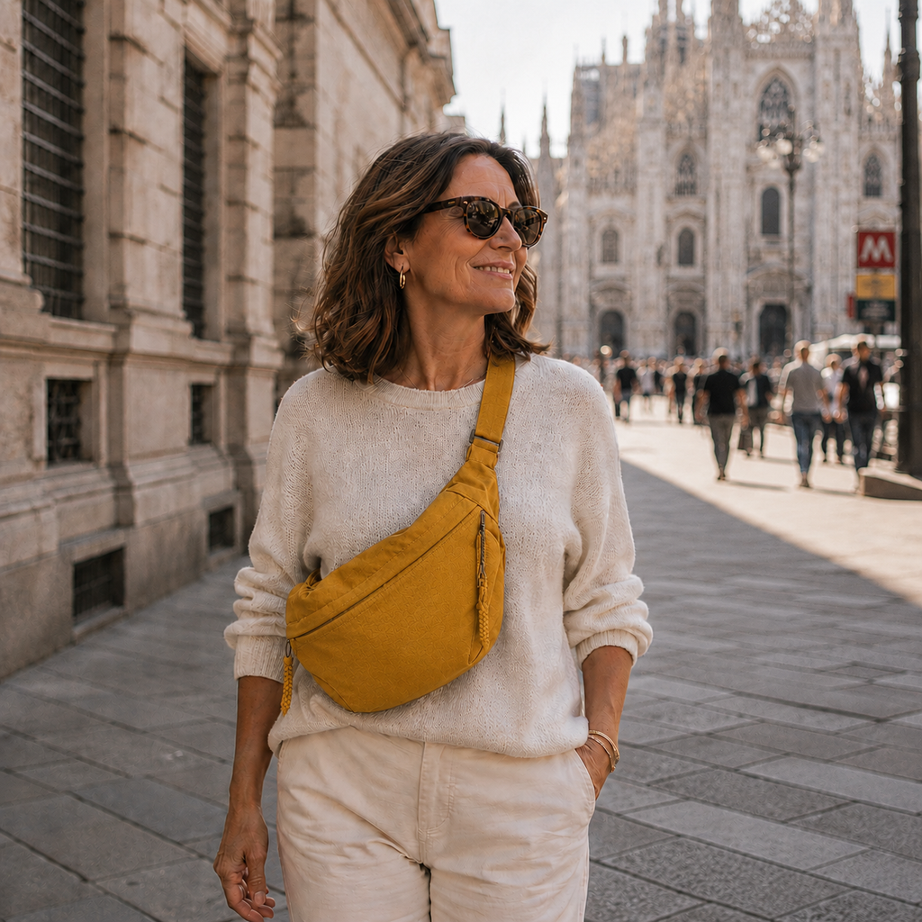 Fernanda | Borsa a Spalla Ocra Elegante e Versatile