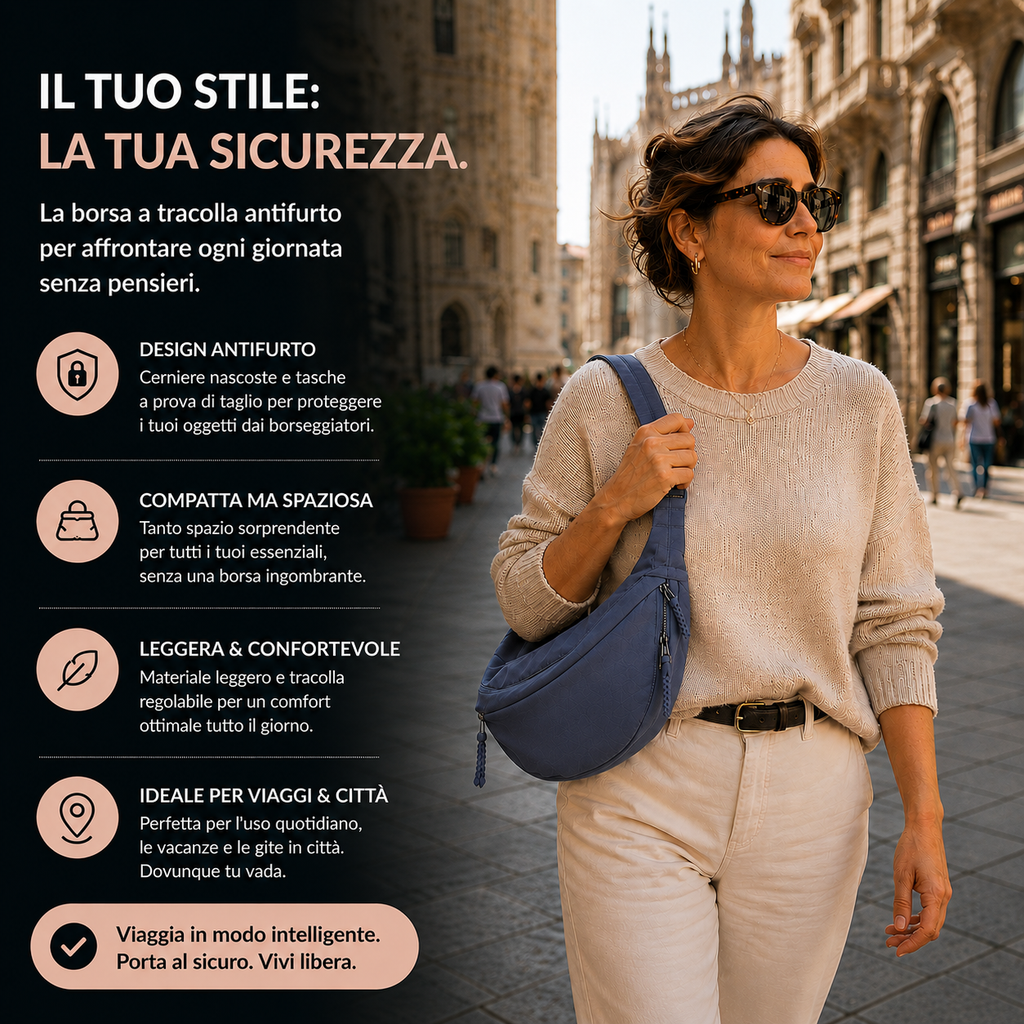 Eleganza Blu | Borsa a Spalla Grazia per Stile e Comfort