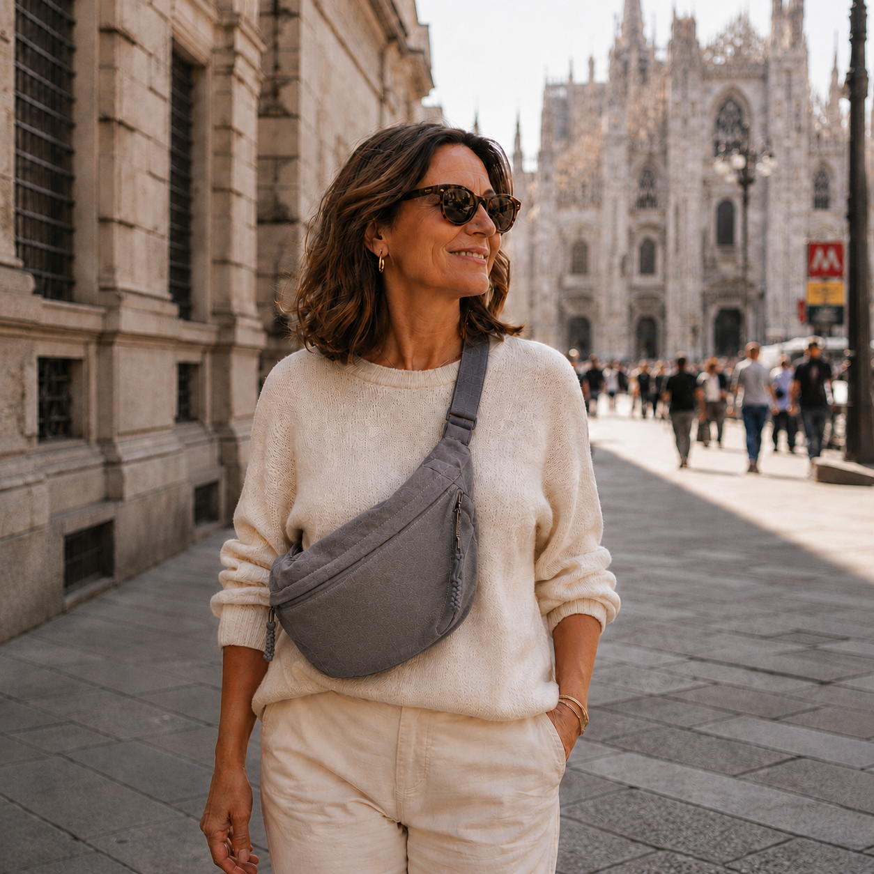 Rossella | Borsa a Spalla Grigia Elegante e Versatile