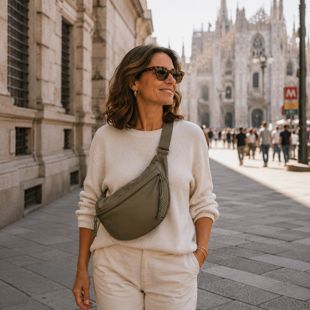 Agata | Elegante Borsa a Spalla Verde Oliva per Stile Unico