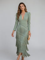 Sofia | Abito Elegante con Frange - Stile e Raffinatezza per Ogni Occasione!