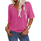 KATIE™ – T-shirt Essenziale Relaxed con Scollo a V: Comfort e Stile per Ogni Occasione!