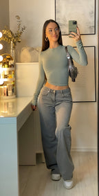 MIA | Jeans a gamba larga a vita bassa - Stile e Comfort per Ogni Occasione!