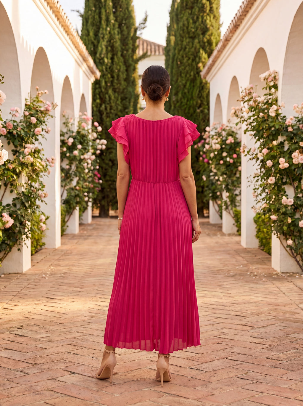 Seraphina | Maxi Abito Plissettato Elegante con Vita Annodata - Stile e Comfort per Ogni Occasione!