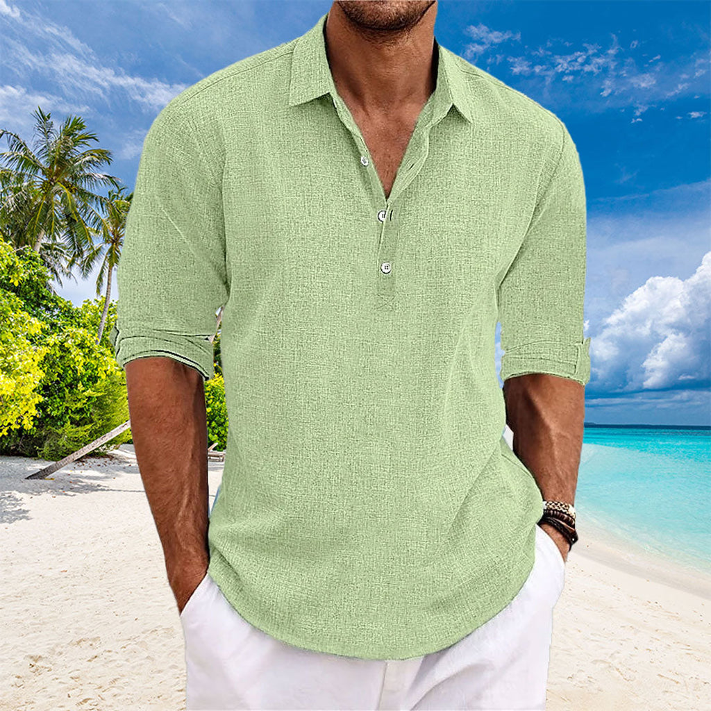 Tyler - Elegante Camicia Casual in Lino a Maniche Lunghe per un Look Fresco